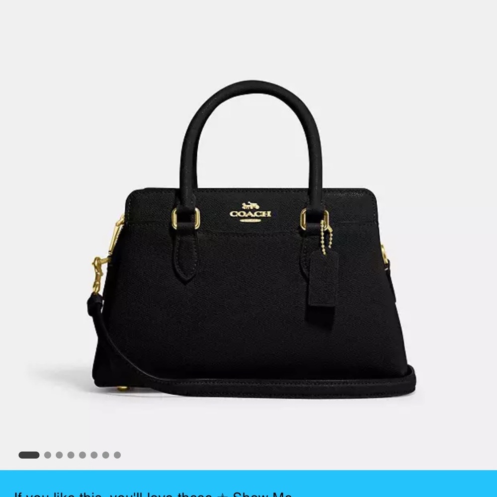 Coach Midnight Navy Satchel with Gold Accents